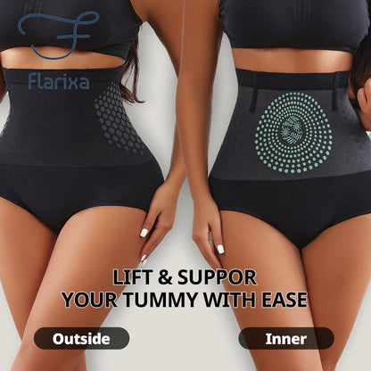 Flarixa 1/2/3 pièces sans couture femmes taille haute ventre contrôle culotte thérapie magnétique chaud utérus sous-vêtements corps façonnage slips