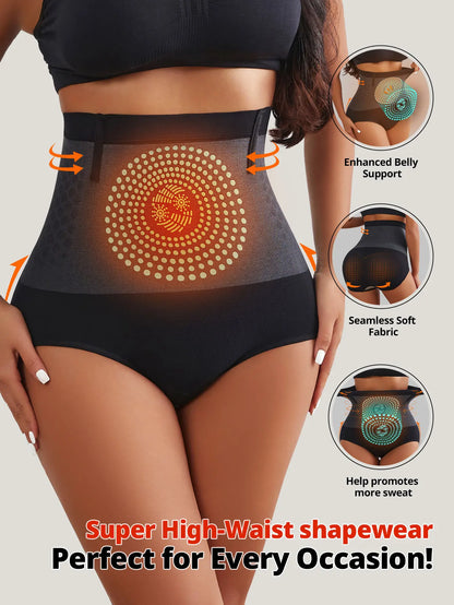 Flarixa 1/2/3 pièces sans couture femmes taille haute ventre contrôle culotte thérapie magnétique chaud utérus sous-vêtements corps façonnage slips