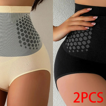 Flarixa 1/2/3 pièces sans couture femmes taille haute ventre contrôle culotte thérapie magnétique chaud utérus sous-vêtements corps façonnage slips