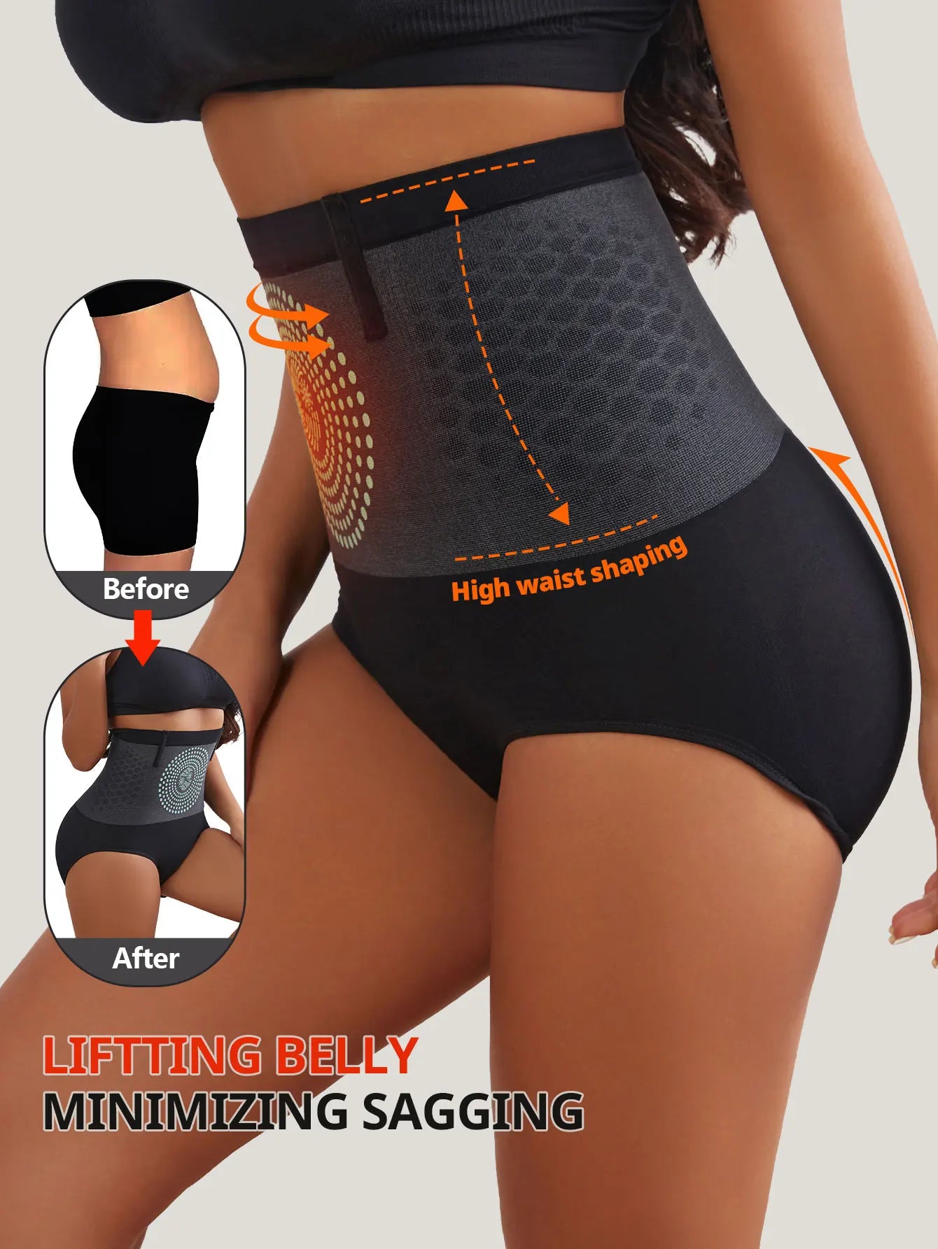 Flarixa 1/2/3 pièces sans couture femmes taille haute ventre contrôle culotte thérapie magnétique chaud utérus sous-vêtements corps façonnage slips