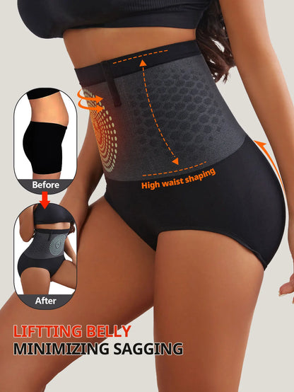 Flarixa 1/2/3Pcs Seamless Women's High Waist Abdomen Control Panties Magnetic Therapy Warm Uterus Underwear Body Shaping Briefs