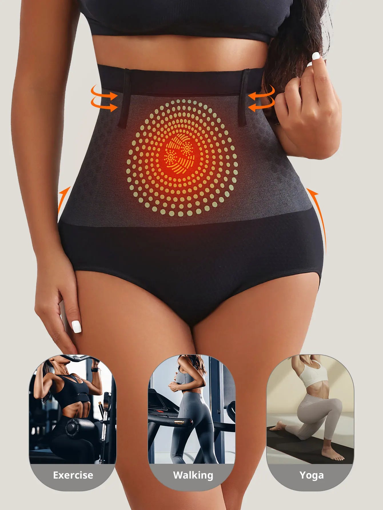 Flarixa 1/2/3 pièces sans couture femmes taille haute ventre contrôle culotte thérapie magnétique chaud utérus sous-vêtements corps façonnage slips