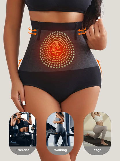 Flarixa 1/2/3 pièces sans couture femmes taille haute ventre contrôle culotte thérapie magnétique chaud utérus sous-vêtements corps façonnage slips